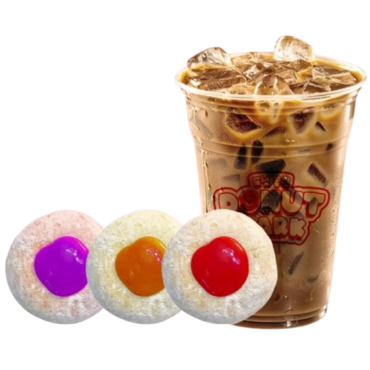 CP8 3PCS K-MINI DONUTS | 1PC FRUIT TEA/ICED COFFEE/ MATCHA/AVOCADO/DARK CHOCOLATE
