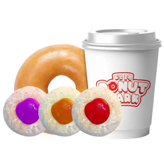 DP3 1PC GLAZED DONUT | 3PCS K-MINI DONUTS | 1 BREWED COFFEE